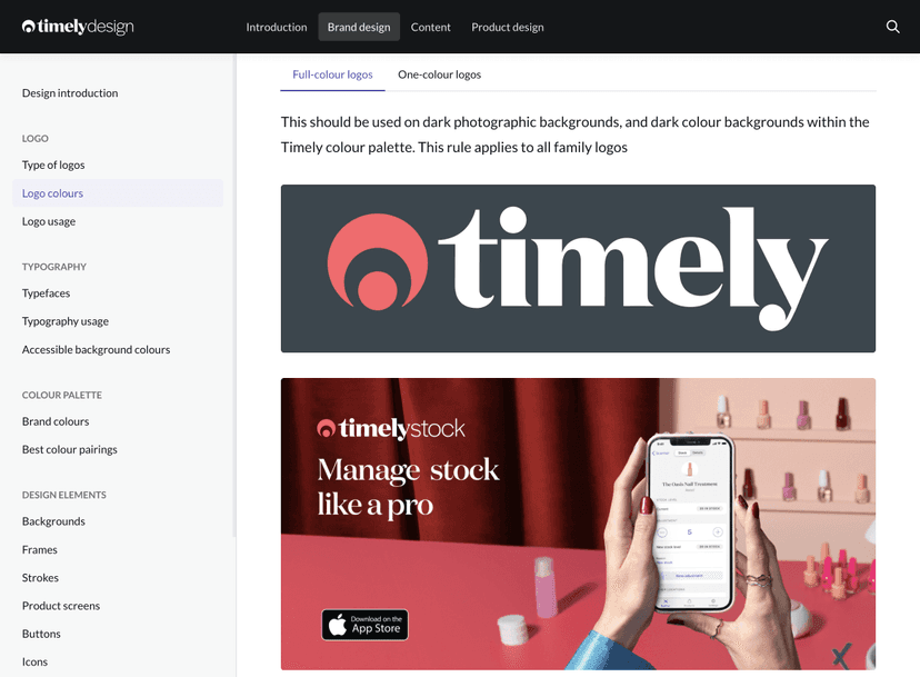 Timely Design System documentation preview